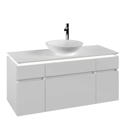 VILLEROY BOCH Legato toaletní skříňka, s osvětlením, 5 výsuvů, 1200 x 550 x 500 mm, bílá matná / bílá matná #B578L0MS