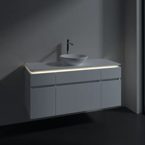 VILLEROY BOCH Legato toaletní skříňka, s osvětlením, 5 výsuvů, 1200 x 550 x 500 mm, bílá matná / bílá matná #B578L0MS, obrázek 3