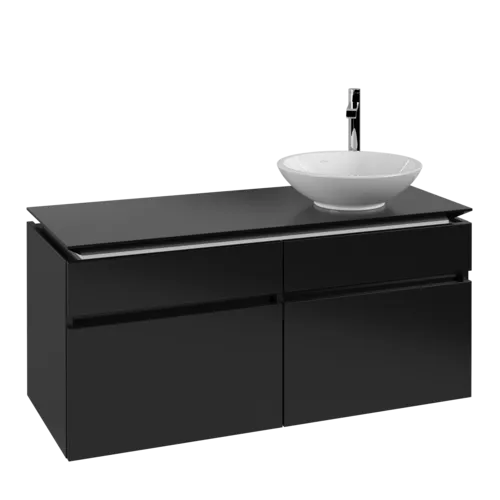VILLEROY BOCH Legato toaletní skříňka, 4 výsuvy, 1200 x 550 x 500 mm, černý matný lak / černý matný lak #B58200PD