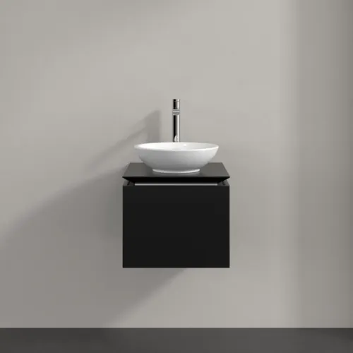 VILLEROY BOCH Legato toaletní skříňka, 1 zásuvka, 450 x 380 x 500 mm, černý matný lak / černý matný lak #B56500PD, obrázek 3