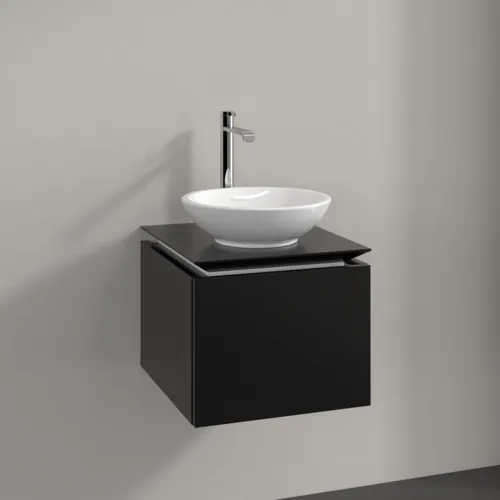 VILLEROY BOCH Legato toaletní skříňka, 1 zásuvka, 450 x 380 x 500 mm, černý matný lak / černý matný lak #B56500PD, obrázek 2