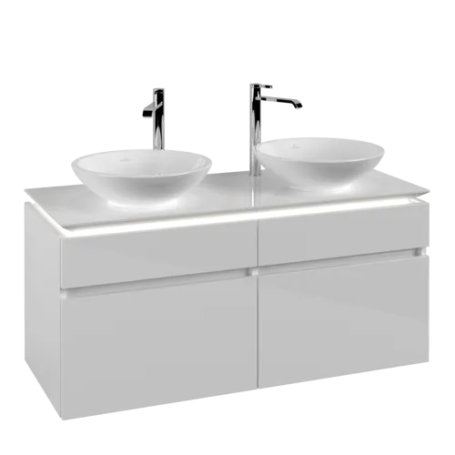 VILLEROY BOCH Legato toaletní skříňka, s osvětlením, 4 výsuvy, 1200 x 550 x 500 mm, lesklá bílá / lesklá bílá #B584L0DH