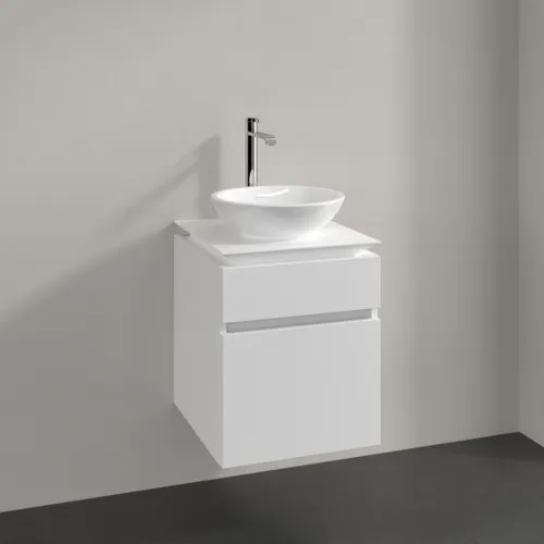 VILLEROY BOCH Legato toaletní skříňka, 2 výsuvy, 450 x 550 x 500 mm, bílá matná / bílá matná #B56600MS, obrázek 2