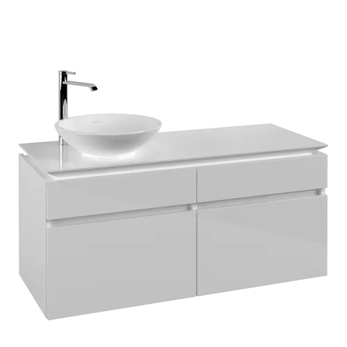 VILLEROY BOCH Legato toaletní skříňka, 4 výsuvy, 1200 x 550 x 500 mm, lesklá bílá / lesklá bílá #B58000DH