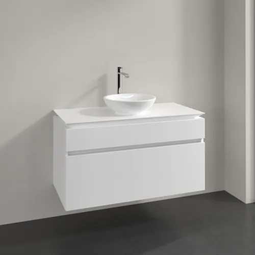 VILLEROY BOCH Legato toaletní skříňka, 2 výsuvy, 1000 x 550 x 500 mm, bílá matná / bílá matná #B57200MS, obrázek 2