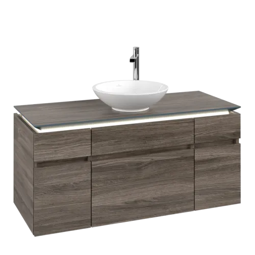 VILLEROY BOCH Legato toaletní skříňka, s osvětlením, 5 výsuvů, 1200 x 550 x 500 mm, Kamenný dub / Kamenný dub #B578L0RK