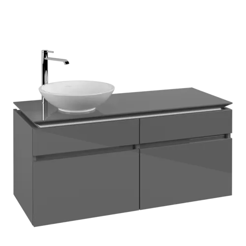 VILLEROY BOCH Legato toaletní skříňka, 4 výsuvy, 1200 x 550 x 500 mm, lesklá šedá / lesklá šedá #B58000FP
