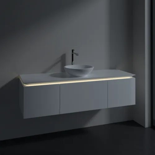 VILLEROY BOCH Legato toaletní skříňka, s osvětlením, 3 výsuvy, 1400 x 380 x 500 mm, lesklá bílá / lesklá bílá #B585L0DH, obrázek 3