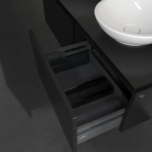 VILLEROY BOCH Legato toaletní skříňka, 2 výsuvy, 1200 x 380 x 500 mm, černý matný lak / černý matný lak #B58300PD, obrázek 6