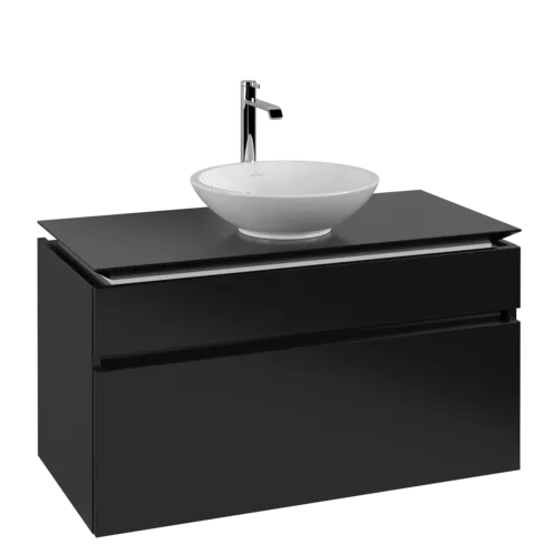 VILLEROY BOCH Legato toaletní skříňka, 2 výsuvy, 1000 x 550 x 500 mm, černý matný lak / černý matný lak #B57200PD