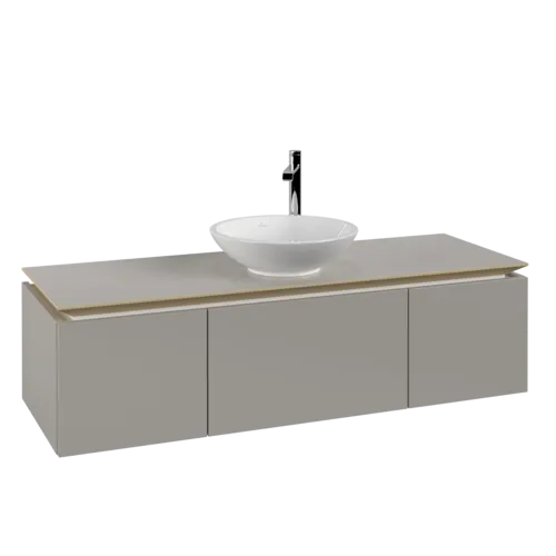 VILLEROY BOCH Legato toaletní skříňka, 3 výsuvy, 1400 x 380 x 500 mm, Soft Grey / Soft Grey #B58500VK