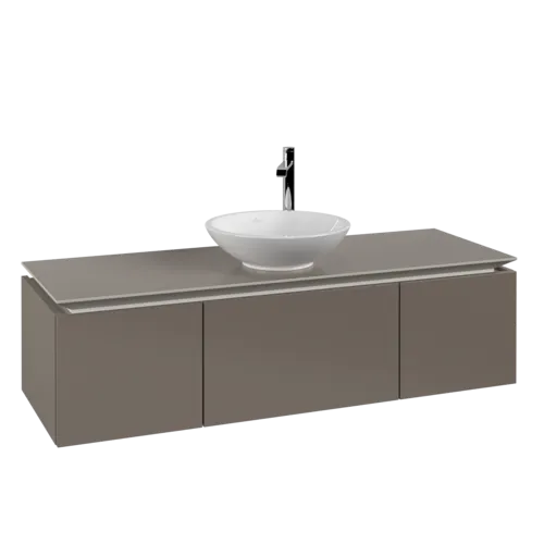 VILLEROY BOCH Legato toaletní skříňka, 3 výsuvy, 1400 x 380 x 500 mm, Truffle Grey / Truffle Grey #B58500VG