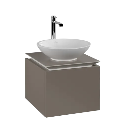 VILLEROY BOCH Legato toaletní skříňka, 1 zásuvka, 450 x 380 x 500 mm, Truffle Grey / Truffle Grey #B56500VG