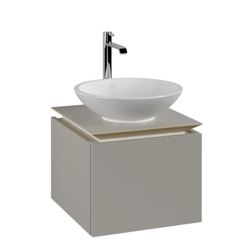 VILLEROY BOCH Legato toaletní skříňka, 1 zásuvka, 450 x 380 x 500 mm, Soft Grey / Soft Grey #B56500VK