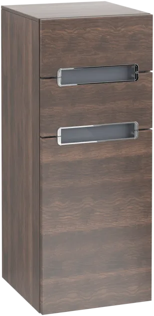 VILLEROY BOCH Boční skříňka Subway 2.0, 1 dvířka, 2 zásuvky, 356 x 857 x 370 mm, Arizona Oak / Glass White #A7131SVH