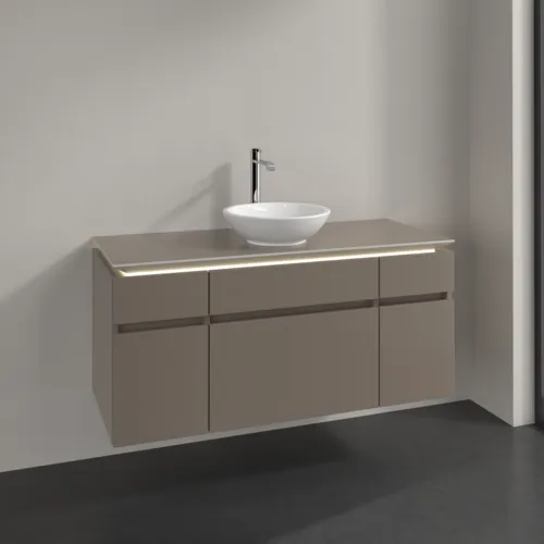 VILLEROY BOCH Legato toaletní skříňka, s osvětlením, 5 výsuvů, 1200 x 550 x 500 mm, Truffle Grey / Truffle Grey #B578L0VG, obrázek 2