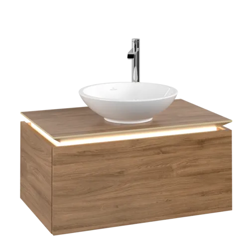VILLEROY BOCH Legato toaletní skříňka, s osvětlením, 1 zásuvka, 800 x 380 x 500 mm, dub Kansas / dub Kansas #B569L0RH