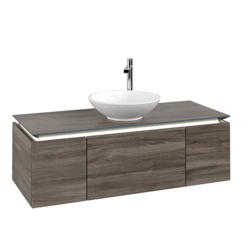 VILLEROY BOCH Legato toaletní skříňka, s osvětlením, 3 výsuvy, 1200 x 380 x 500 mm, Kamenný dub / Kamenný dub #B577L0RK