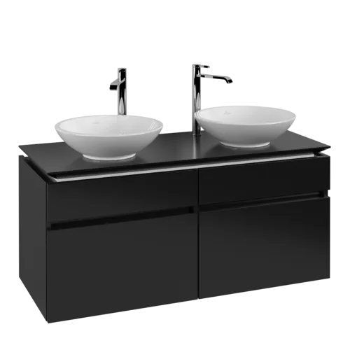 VILLEROY BOCH Legato toaletní skříňka, 4 výsuvy, 1200 x 550 x 500 mm, černý matný lak / černý matný lak #B58400PD