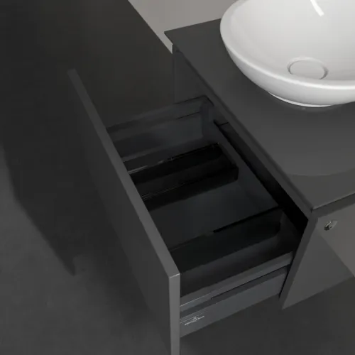 VILLEROY BOCH Legato toaletní skříňka, s osvětlením, 1 zásuvka, 600 x 380 x 500 mm, lesklá šedá / lesklá šedá #B567L0FP, obrázek 5