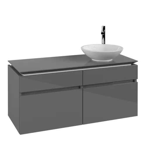VILLEROY BOCH Legato toaletní skříňka, 4 výsuvy, 1200 x 550 x 500 mm, lesklá šedá / lesklá šedá #B58200FP