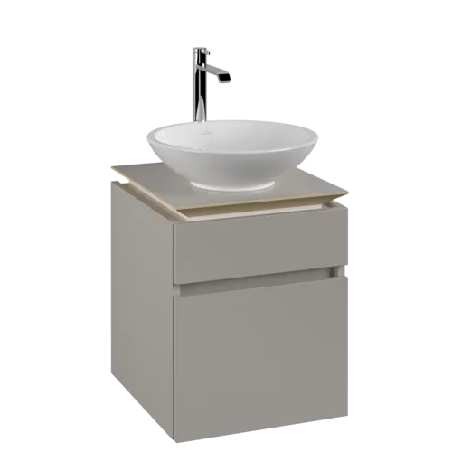 VILLEROY BOCH Legato toaletní skříňka, 2 výsuvy, 450 x 550 x 500 mm, Soft Grey / Soft Grey #B56600VK