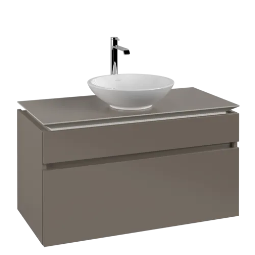 VILLEROY BOCH Legato toaletní skříňka, 2 výsuvy, 1000 x 550 x 500 mm, Truffle Grey / Truffle Grey #B57200VG