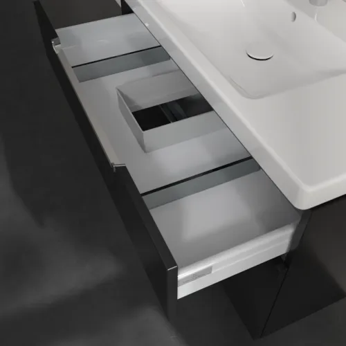 VILLEROY BOCH Subway 2.0 Vanity unit, 2 výsuvy, 987 x 590 x 449 mm, černý matný lak #A91510PD, obrázek 7