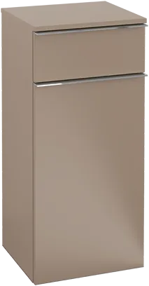 VILLEROY BOCH Venticello boční skříňka, 1 dveře, 1 zásuvka, 404 x 866 x 372 mm, Volcano Black / Volcano Black #A95001VL