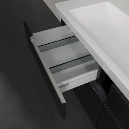 VILLEROY BOCH Subway 2.0 Vanity unit, 4 výsuvy, 1287 x 590 x 449 mm, černý matný lak #A91610PD, obrázek 7