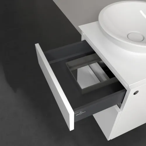 VILLEROY BOCH Legato toaletní skříňka, s osvětlením, 2 výsuvy, 450 x 550 x 500 mm, bílá matná / bílá matná #B566L0MS, obrázek 6