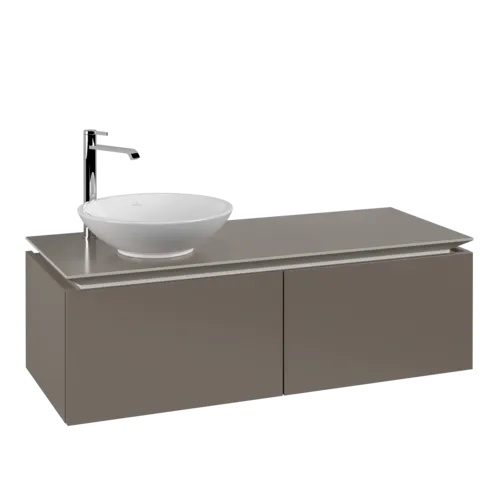 VILLEROY BOCH Legato toaletní skříňka, 2 výsuvy, 1200 x 380 x 500 mm, Truffle Grey / Truffle Grey #B57900VG