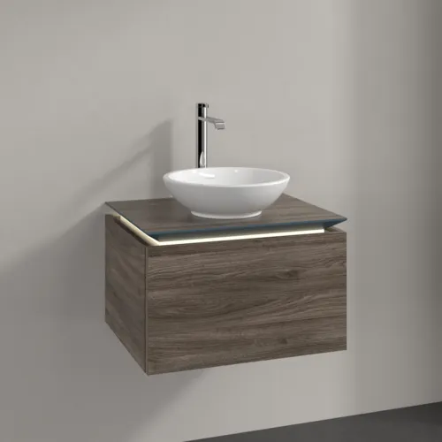 VILLEROY BOCH Legato toaletní skříňka, s osvětlením, 1 zásuvka, 600 x 380 x 500 mm, Kamenný dub / Kamenný dub #B567L0RK, obrázek 2