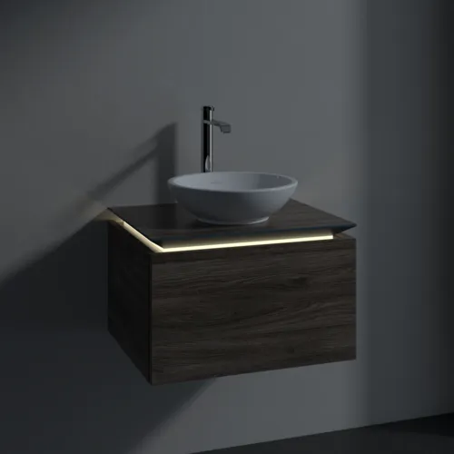 VILLEROY BOCH Legato toaletní skříňka, s osvětlením, 1 zásuvka, 600 x 380 x 500 mm, Kamenný dub / Kamenný dub #B567L0RK, obrázek 3