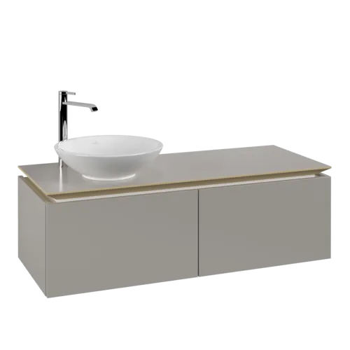 VILLEROY BOCH Legato toaletní skříňka, 2 výsuvy, 1200 x 380 x 500 mm, Soft Grey / Soft Grey #B57900VK