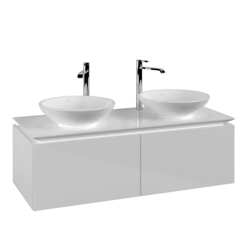 VILLEROY BOCH Legato toaletní skříňka, 2 výsuvy, 1200 x 380 x 500 mm, lesklá bílá / lesklá bílá #B58300DH