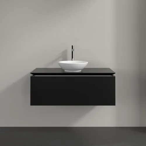 VILLEROY BOCH Legato toaletní skříňka, 1 zásuvka, 1000 x 380 x 500 mm, černý matný lak / černý matný lak #B57100PD, obrázek 3
