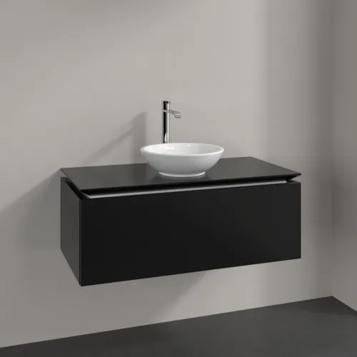 VILLEROY BOCH Legato toaletní skříňka, 1 zásuvka, 1000 x 380 x 500 mm, černý matný lak / černý matný lak #B57100PD, obrázek 2
