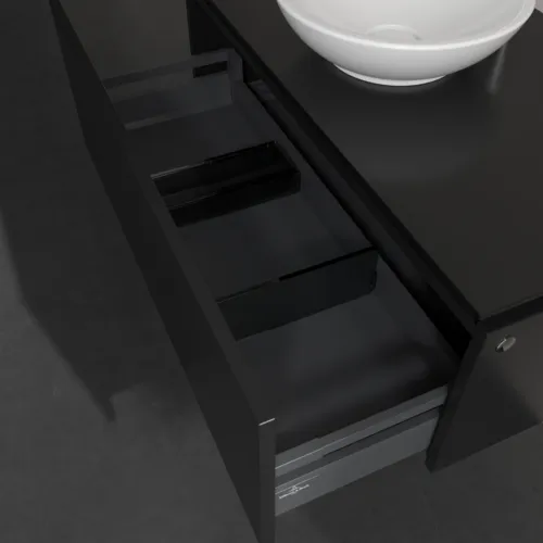 VILLEROY BOCH Legato toaletní skříňka, 1 zásuvka, 1000 x 380 x 500 mm, černý matný lak / černý matný lak #B57100PD, obrázek 6