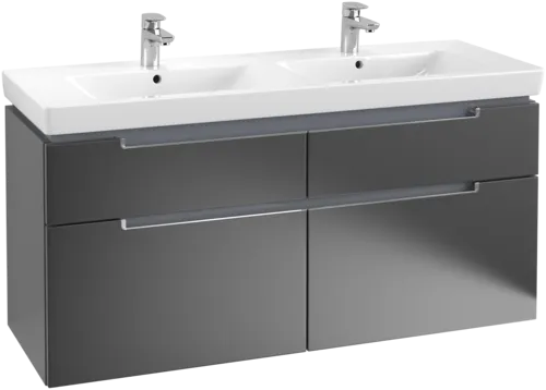 VILLEROY BOCH Subway 2.0 Vanity unit, 4 výsuvy, 1287 x 590 x 449 mm, černý matný lak #A91710PD