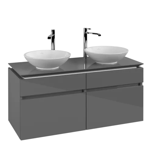 VILLEROY BOCH Legato toaletní skříňka, 4 výsuvy, 1200 x 550 x 500 mm, lesklá šedá / lesklá šedá #B58400FP