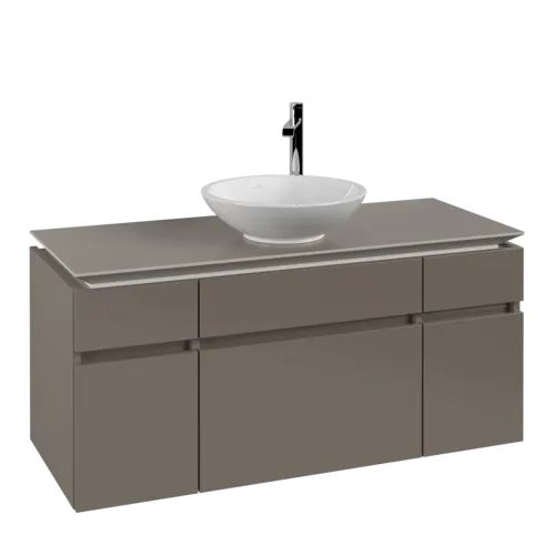 VILLEROY BOCH Legato toaletní skříňka, 5 výsuvů, 1200 x 550 x 500 mm, Truffle Grey / Truffle Grey #B57800VG