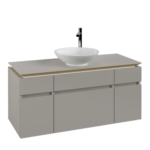 VILLEROY BOCH Legato toaletní skříňka, 5 výsuvů, 1200 x 550 x 500 mm, Soft Grey / Soft Grey #B57800VK