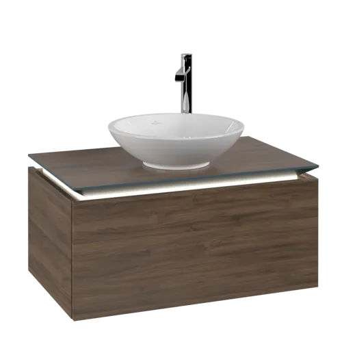 VILLEROY BOCH Legato toaletní skříňka, s osvětlením, 1 zásuvka, 800 x 380 x 500 mm, Arizona Oak / Arizona Oak #B569L0VH