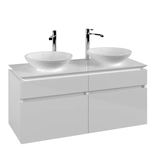 VILLEROY BOCH Legato toaletní skříňka, 4 výsuvy, 1200 x 550 x 500 mm, lesklá bílá / lesklá bílá #B58400DH