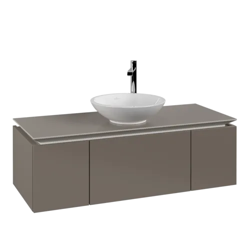 VILLEROY BOCH Legato toaletní skříňka, 3 výsuvy, 1200 x 380 x 500 mm, Truffle Grey / Truffle Grey #B57700VG
