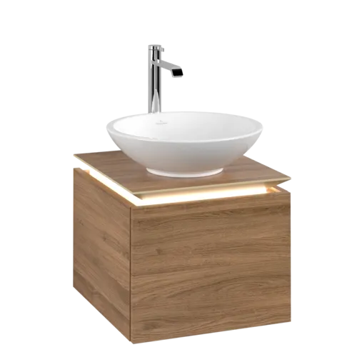 VILLEROY BOCH Legato toaletní skříňka, s osvětlením, 1 zásuvka, 450 x 380 x 500 mm, dub Kansas / dub Kansas #B565L0RH