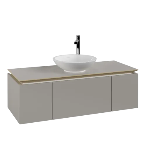 VILLEROY BOCH Legato toaletní skříňka, 3 výsuvy, 1200 x 380 x 500 mm, Soft Grey / Soft Grey #B57700VK