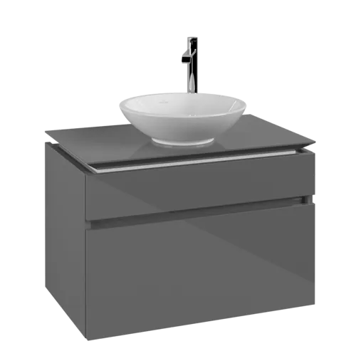 VILLEROY BOCH Legato toaletní skříňka, 2 výsuvy, 800 x 550 x 500 mm, lesklá šedá / lesklá šedá #B57000FP