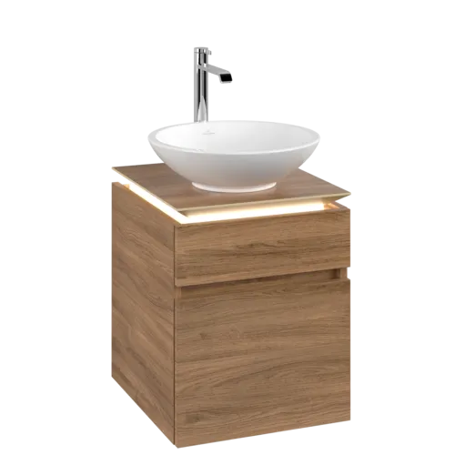 VILLEROY BOCH Legato toaletní skříňka, s osvětlením, 2 výsuvy, 450 x 550 x 500 mm, dub Kansas / dub Kansas #B566L0RH